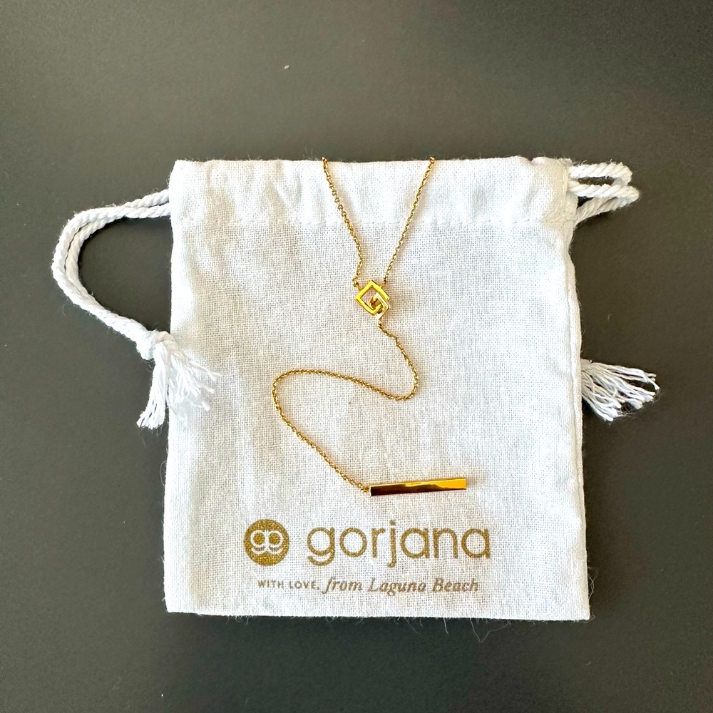 Gorjana 20” Taner Bar Lariat Drop Necklace - Gold